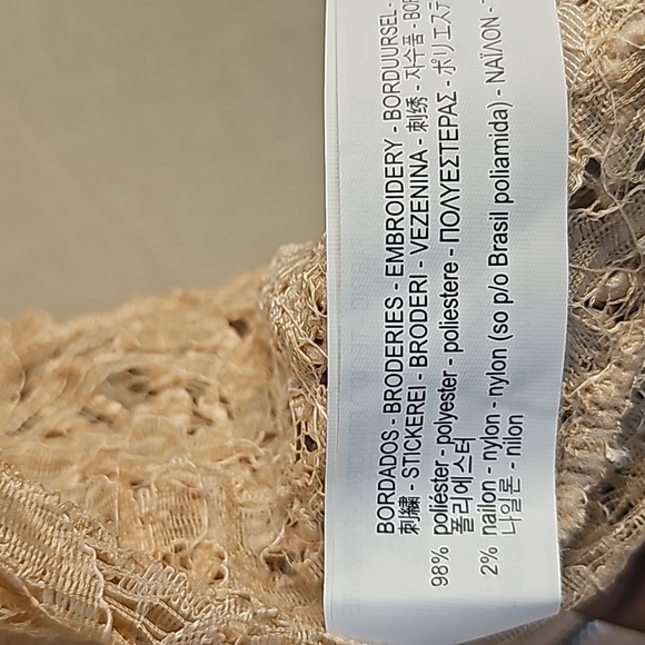 Zara Trafaluc women lace crop top, Size Small, Beige - Picture 7 of 7